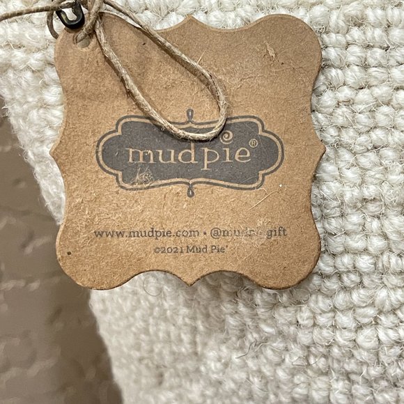 New Mud Pie Pumpkin Recessed Hooked Pillow White Orange Check Plaid Fall NWT - Picture 7 of 10